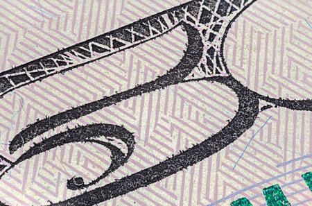 Macro close up of 50 US dollar banknote. Close up of fifty American dollar note. US dollar is the...