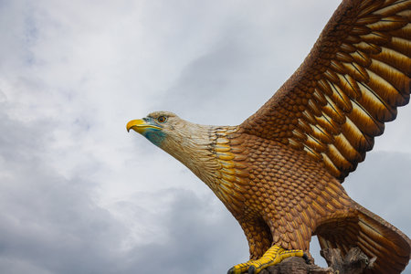 Langkawi, Malaysia - December 12, 2022: The Eagle of Langkawi. Landmark of the Malaysian Island....