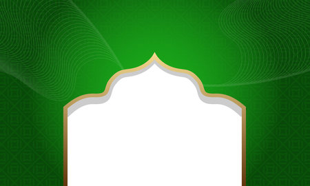A combination of green and gold background with a modern and simple ramadan feel...のイラスト素材