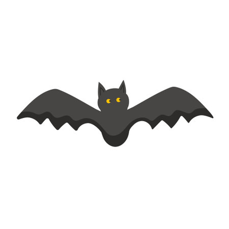 Flying bat in flat styleのイラスト素材