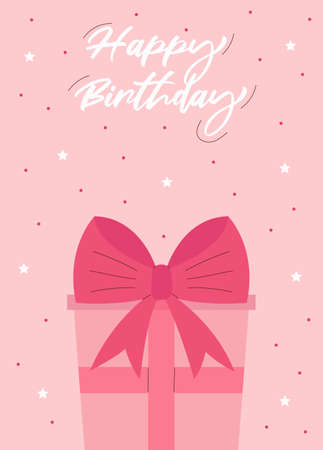 Happy birthday greeting card with gift boxのイラスト素材