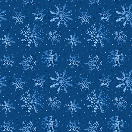 Vector seamless pattern with snowflakes