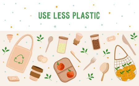 Use less plastic backgroundのイラスト素材