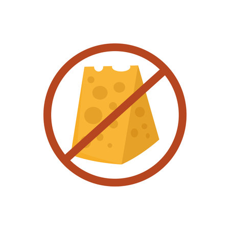 Cheese in red crossed circle iconのイラスト素材