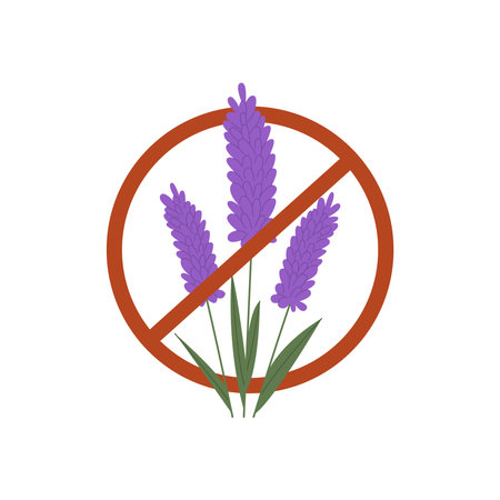 Lavender in red crossed circle iconのイラスト素材