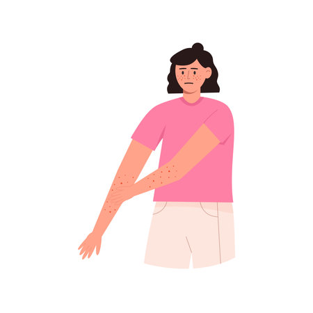 Woman suffering from allergyのイラスト素材