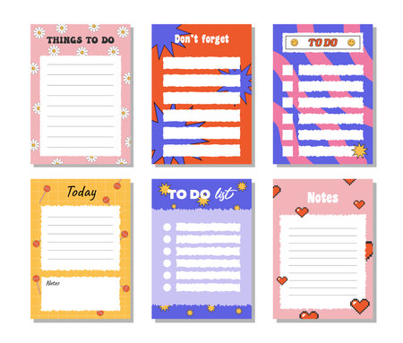 Set of planners and to do listのイラスト素材