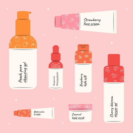 Set of cosmetic tubesのイラスト素材