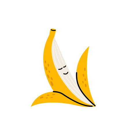 Sleeping banana characterのイラスト素材