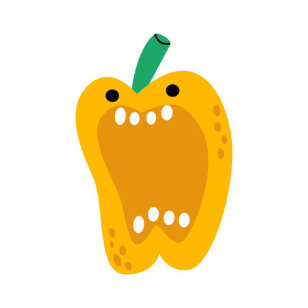 Screaming bell pepper charactersのイラスト素材