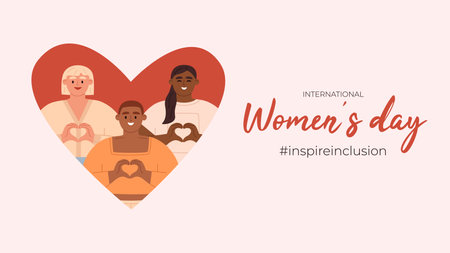 Inspire Inclusion bannerのイラスト素材
