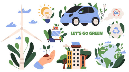 Sustainability concept setのイラスト素材