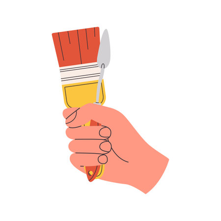 Hand with art toolsのイラスト素材