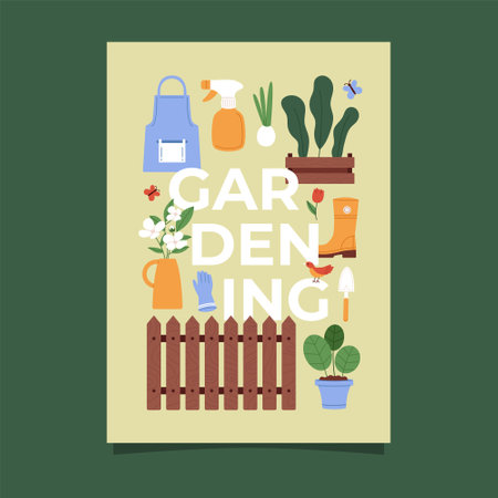 Text illustration of gardening toolsのイラスト素材