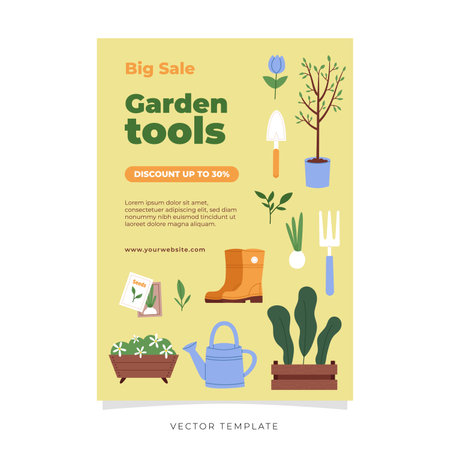 Big sale garden tools bannerのイラスト素材