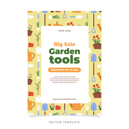 Spring gardening sale posterのイラスト素材