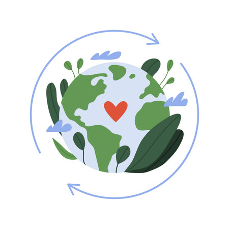 Blooming planet earthのイラスト素材