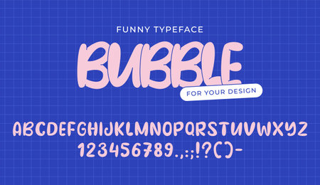 Bubble funny typefaceのイラスト素材