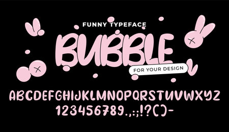 Playful bubble trendy typefaceのイラスト素材