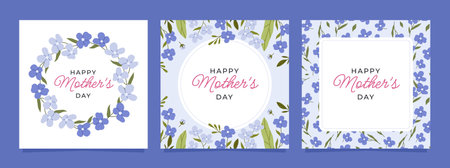 Happy Mothers Day card setのイラスト素材