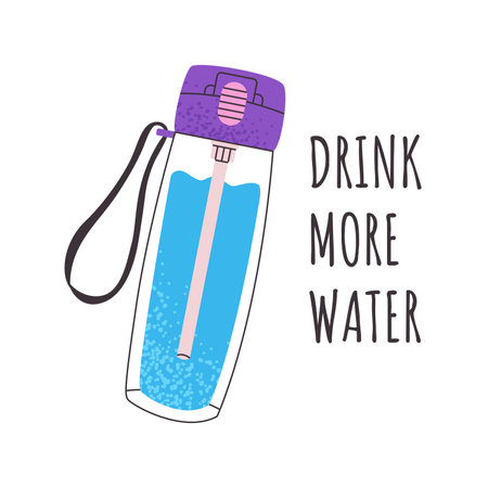 Drink more water illustrationのイラスト素材