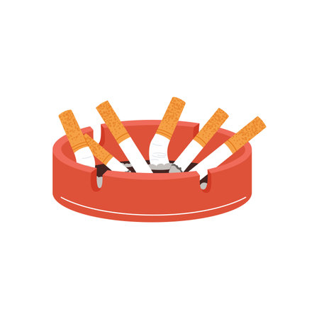 Ashtray with smokes cigarettesのイラスト素材