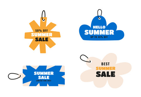 Summer playful price tagsのイラスト素材