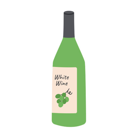 White wine in a bottleのイラスト素材