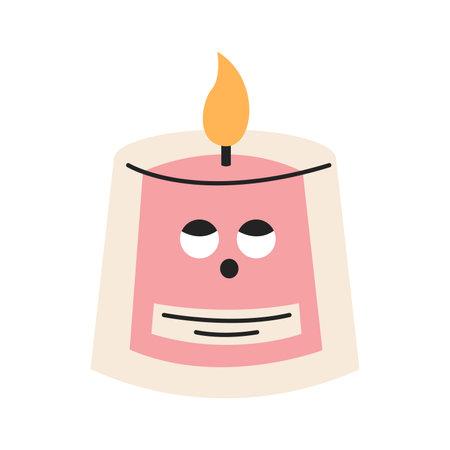 Cute Christmas Candle Characterのイラスト素材