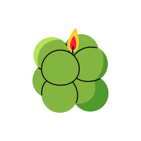 Candle in trendy bubble styleのイラスト素材