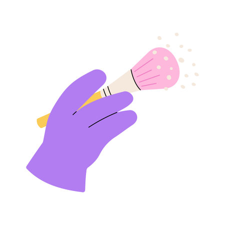 Hand hold Makeup brushのイラスト素材