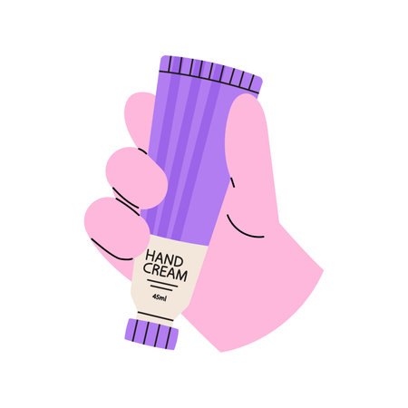 Hand hold hand creamのイラスト素材