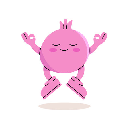 Pomegranate character illustrationのイラスト素材