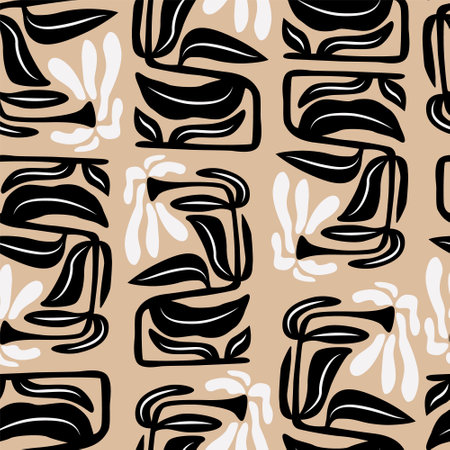 Minimal abstract flowers patternのイラスト素材