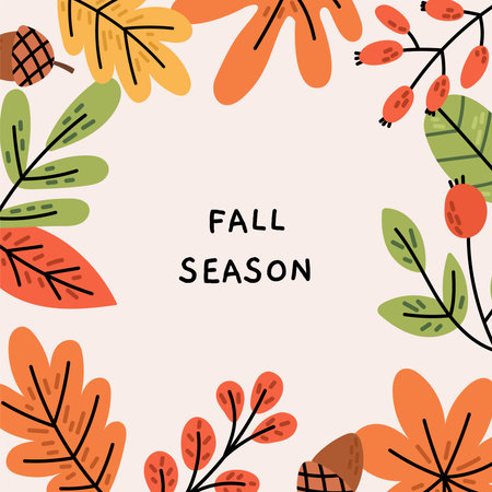 Autumn mood greeting cardのイラスト素材