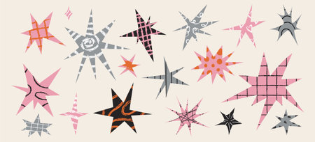 star collage cut out shapesのイラスト素材