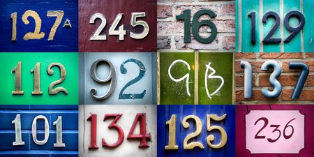 High-definition composition of 12 street numbersの写真素材