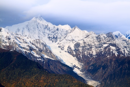 Snow capped mountainsの写真素材