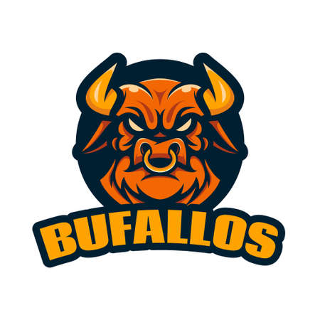 Logo mascot bull for gaming.のイラスト素材