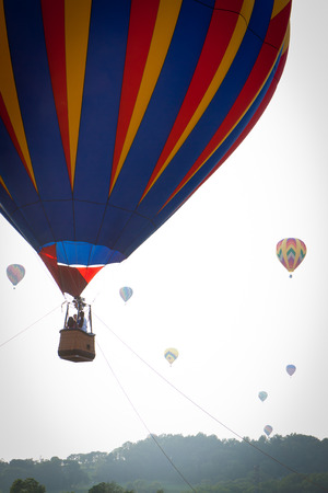 Hot air balloons festival in Warren County Farm of New Jersey. This is an annual festival. Photo was taken on August 4th, 2012.のeditorial素材