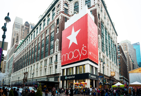 Macys Herald Square department store became the American Icon that attracts millions of locals and tourists each year. It is the largest store in the world. Photo taken on March 2013.のeditorial素材