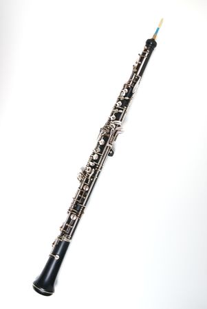 An oboe isolated against a white background.の写真素材