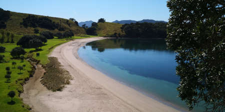 a beautiful beach in new zealandの写真素材