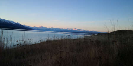 Lake pukaki in new zealandの写真素材