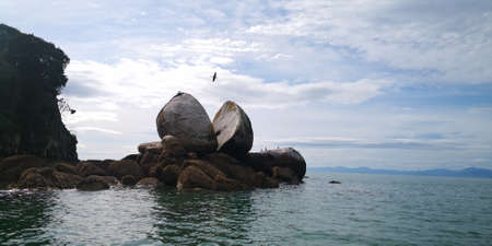 On the ocean in new zealandの写真素材