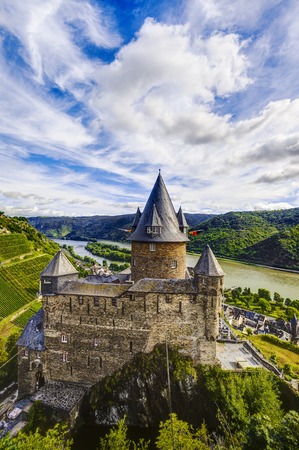 Stahleck Castle, Bacharach, Rhineland-Palatinate, Germanyのeditorial素材