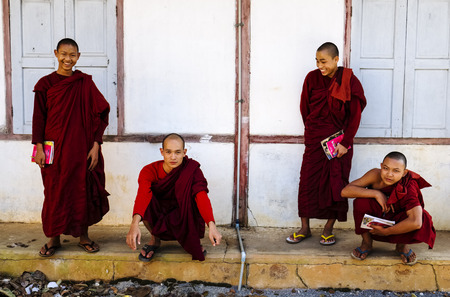 Novices in monastery near Nyaung Shwe, Myanmar, Asia