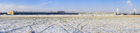 Snow at former Tempelhof Airport, Tempelhof Park, Berlin, Germanyのeditorial素材