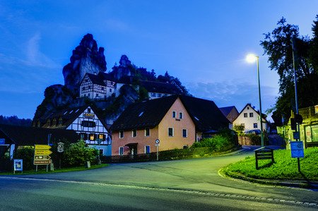 Tuechersfeld, a village built on rocks, Little Switzerland, Bavaria, Germanyのeditorial素材