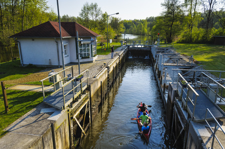 Hermsdorfer Muehle lock, Brandenburg, Germanyのeditorial素材